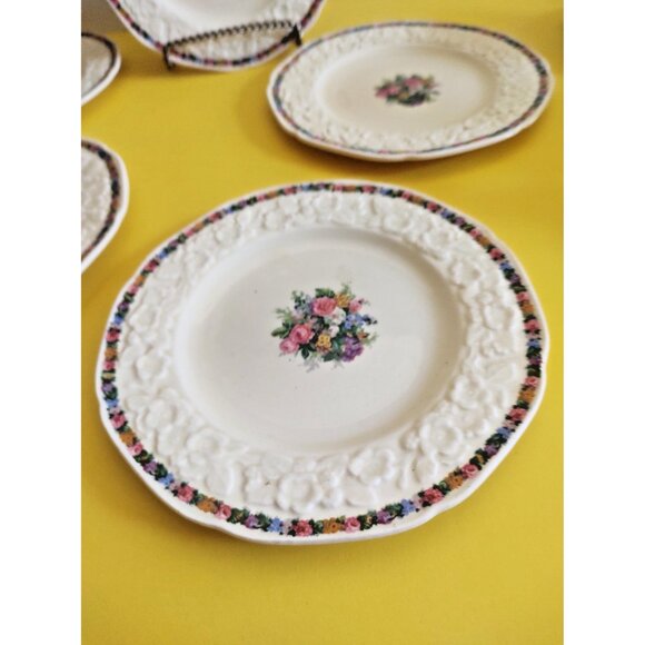 Antique Crown Ducal Butter plates 6 1/8" Gainsborough pattern 1920's (set of 5) - Picture 12 of 12